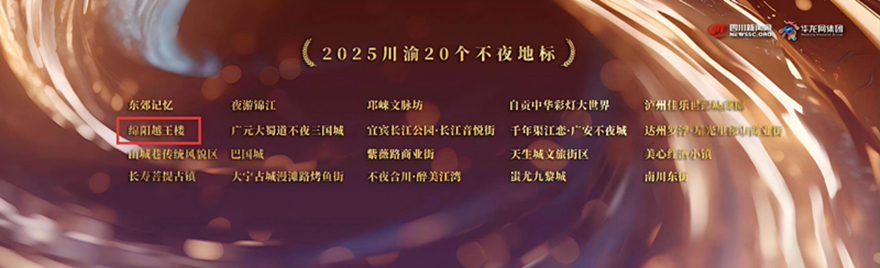 越王樓景區入選“2025川渝不夜地標”